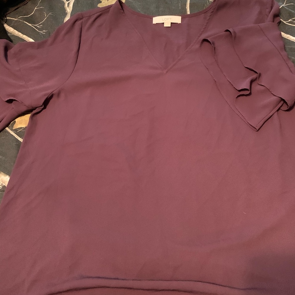 Loft ruffle sleeved shirt